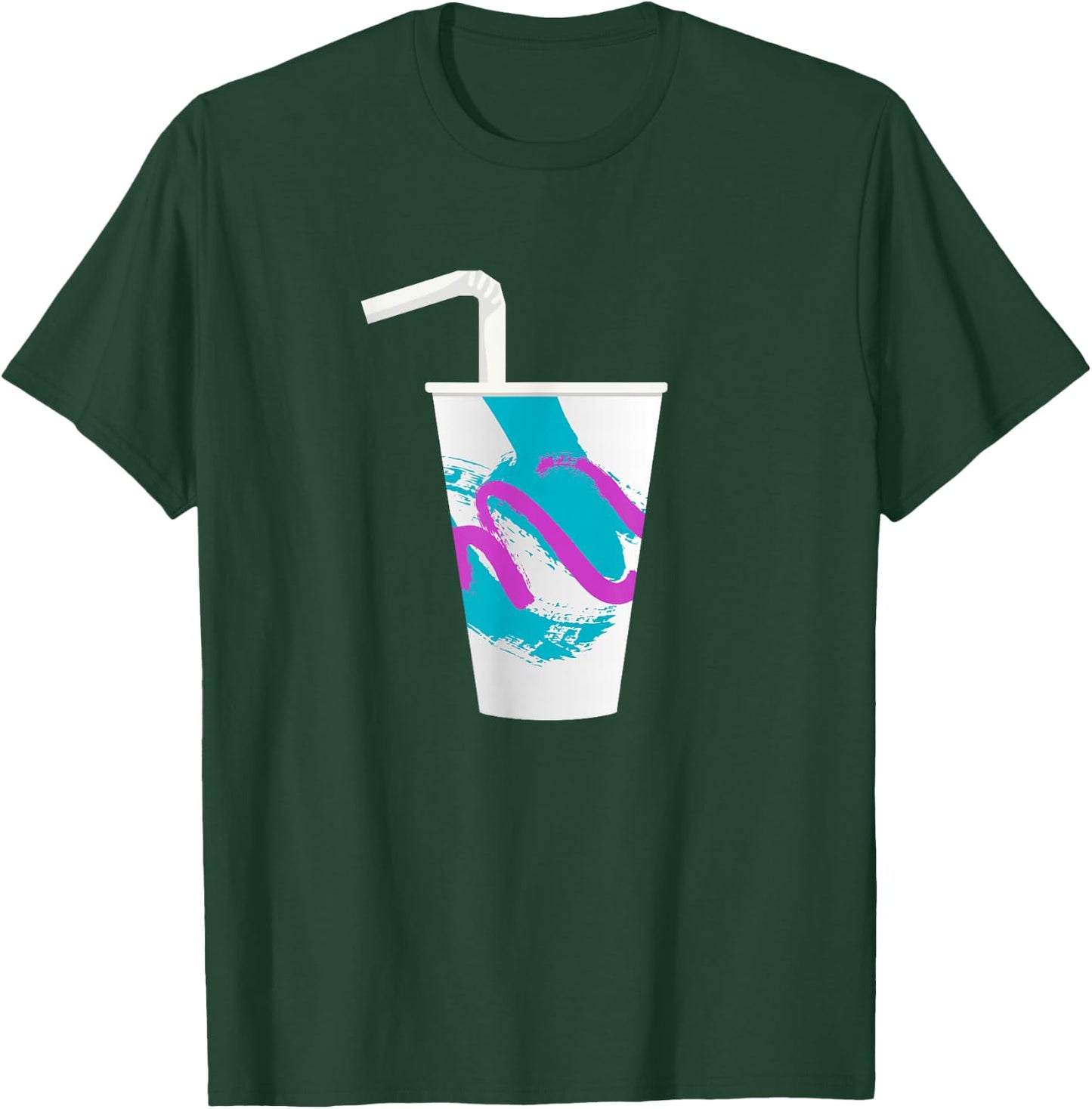 90s Soda Cup Vaporwave Aesthetic Paper Coffee Retro Teal T-Shirt - T-Shirt | Forest