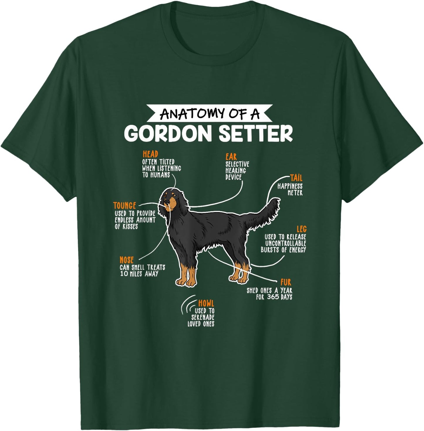 Anatomy of a Gordon Setter Fun Dog Master's Lady T-Shirt - T-Shirt | Forest