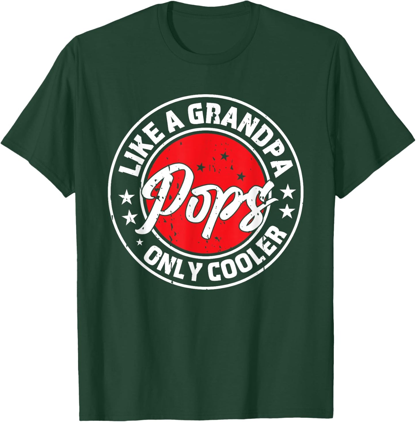 Pops Like A Grandpa Only Cooler Retro Men Father's Day T-Shirt - T-Shirt | Forest