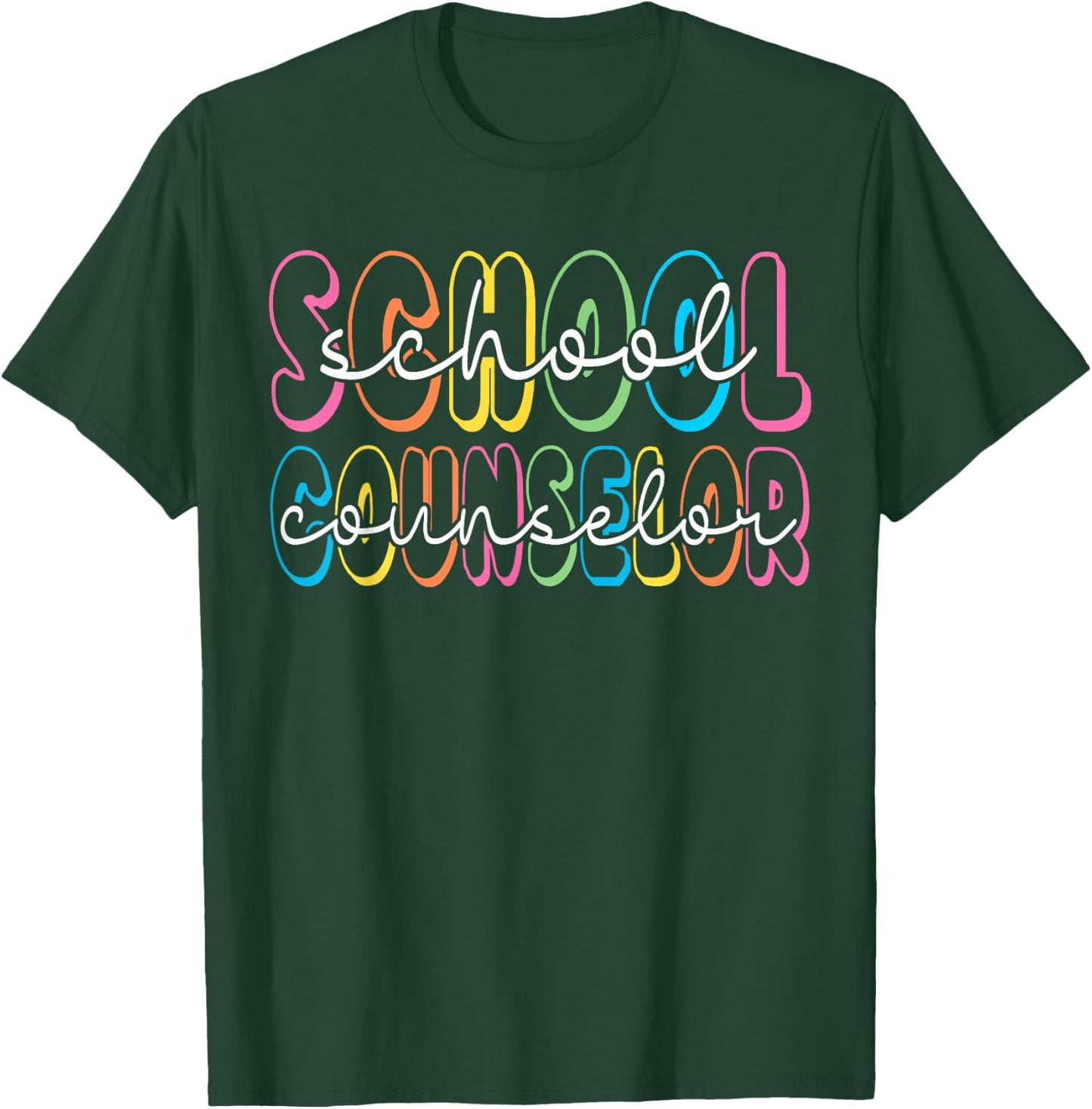 Retro School Counselor Counseling Teacher Appreciation T-Shirt - T-Shirt | Forest