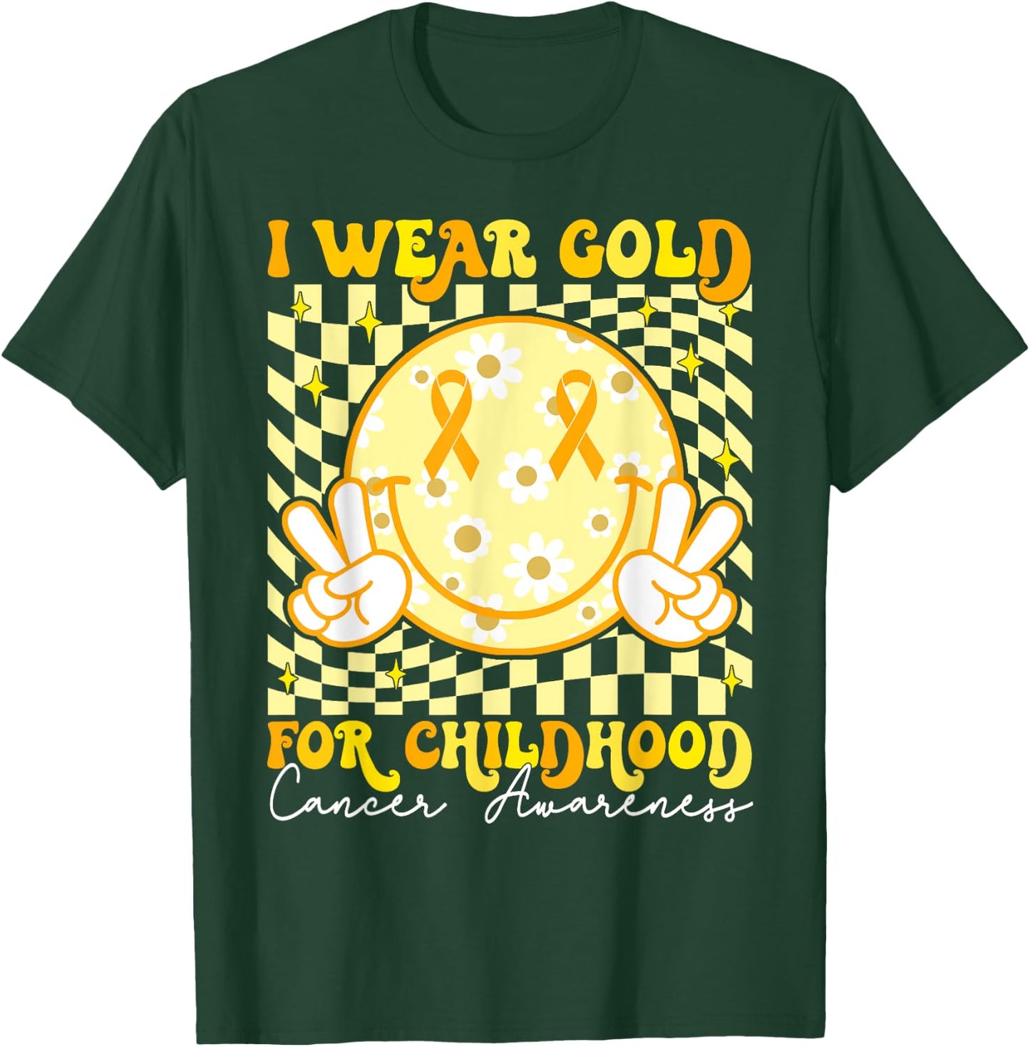 We Wear Gold for Childhood Cancer Awareness Men Woman Kids T-Shirt - T-Shirt | Forest
