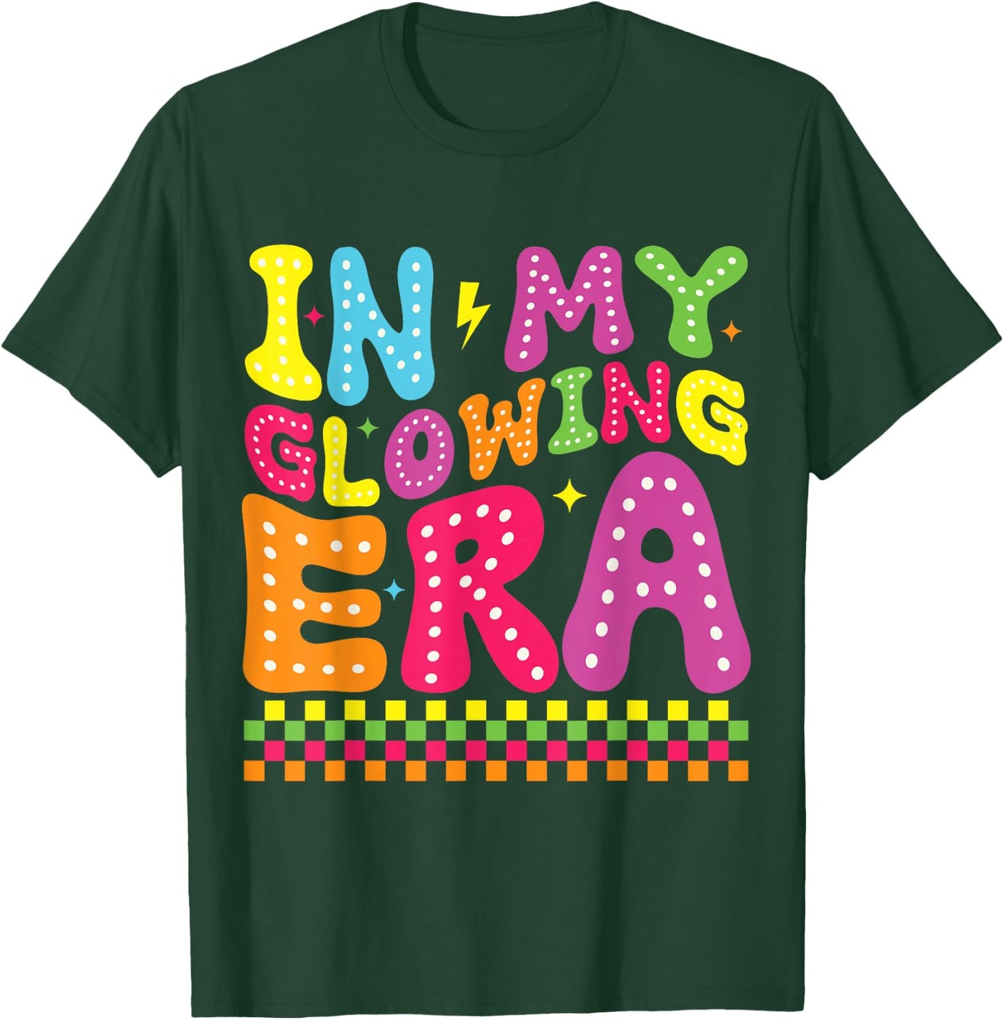 In My Glowing Era Groovy Retro Funny Summer Vacation T-Shirt - T-Shirt | Forest