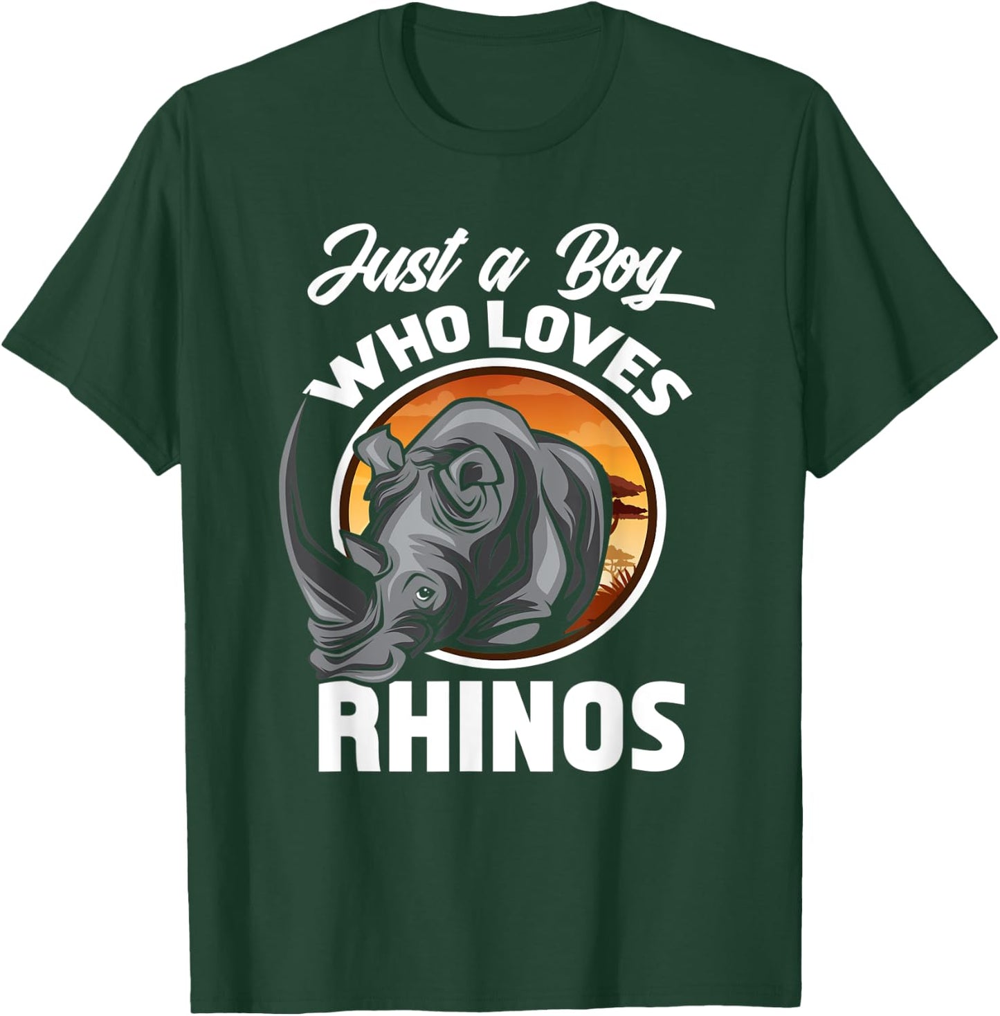 Just A Boy Who Loves Rhinos - Boys Gift Toddler Kids T-Shirt - T-Shirt | Forest