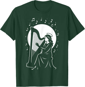 St Cecilia Confirmation Harp Catholic Patron Saint of Music T-Shirt - T-Shirt | Forest