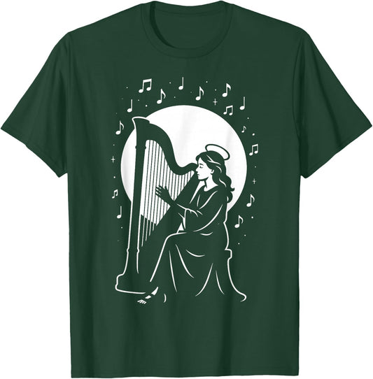 St Cecilia Confirmation Harp Catholic Patron Saint of Music T-Shirt - T-Shirt | Forest