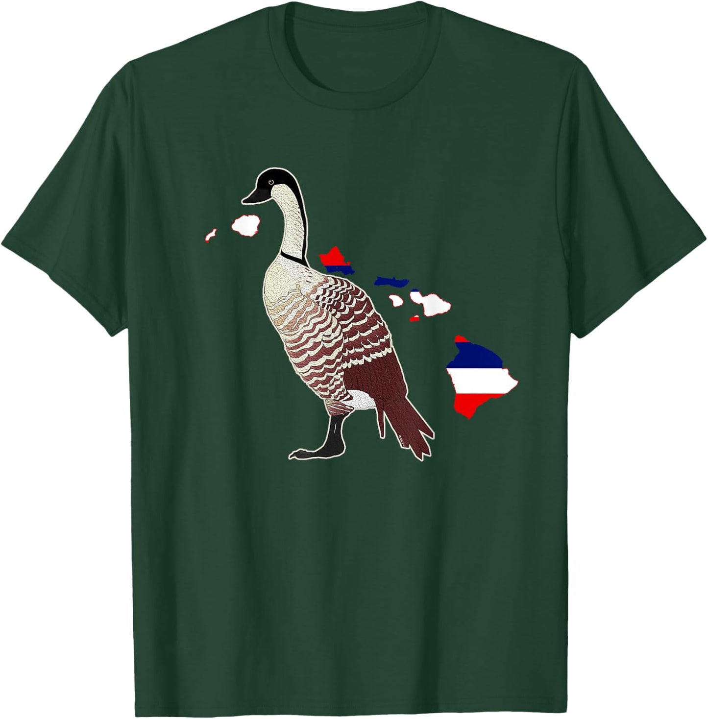 Hawaiian Goose Nene State Bird With Hawaiian Islands T-Shirt - T-Shirt | Forest