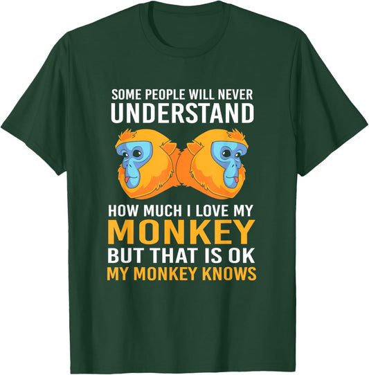 My Monkey Knows Funny Golden Snub Nosed Monkey T-Shirt - T-Shirt | Forest