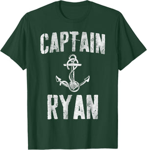 Funny Personalized Boating Shirt First Name Captain Ryan T-Shirt - T-Shirt | Forest