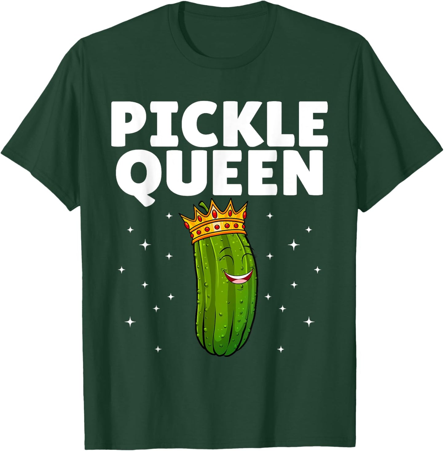 Pickle Queen Art Girls Kids Cucumber Pickle Lover T-Shirt - T-Shirt | Forest