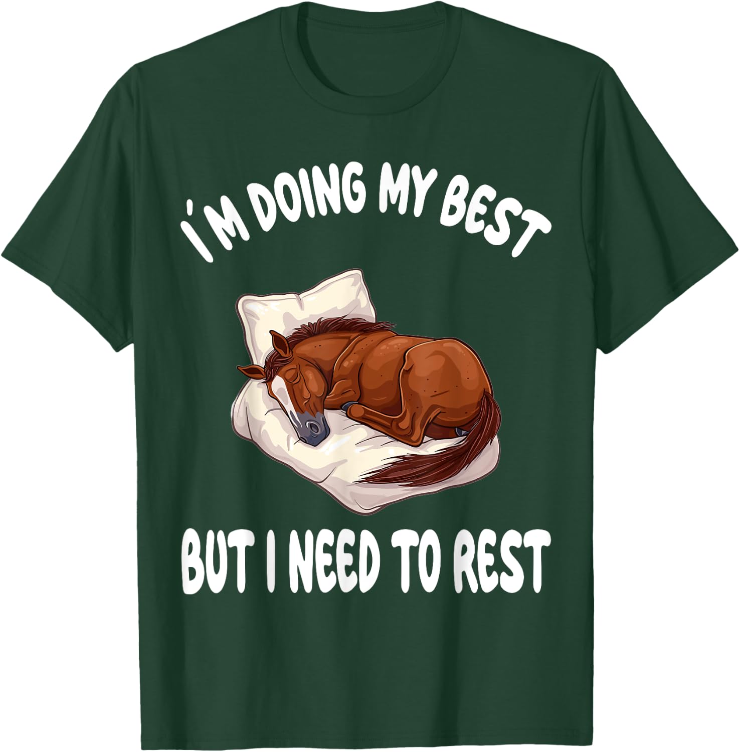 Horse Riding Official Sleepshirt Pajamas Nightgown T-Shirt - T-Shirt | Forest