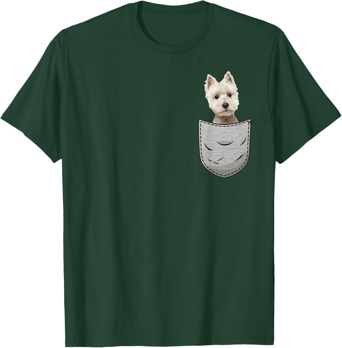 Westie White Highland Terrier Pocket for Dog Owners T-Shirt - T-Shirt | Forest