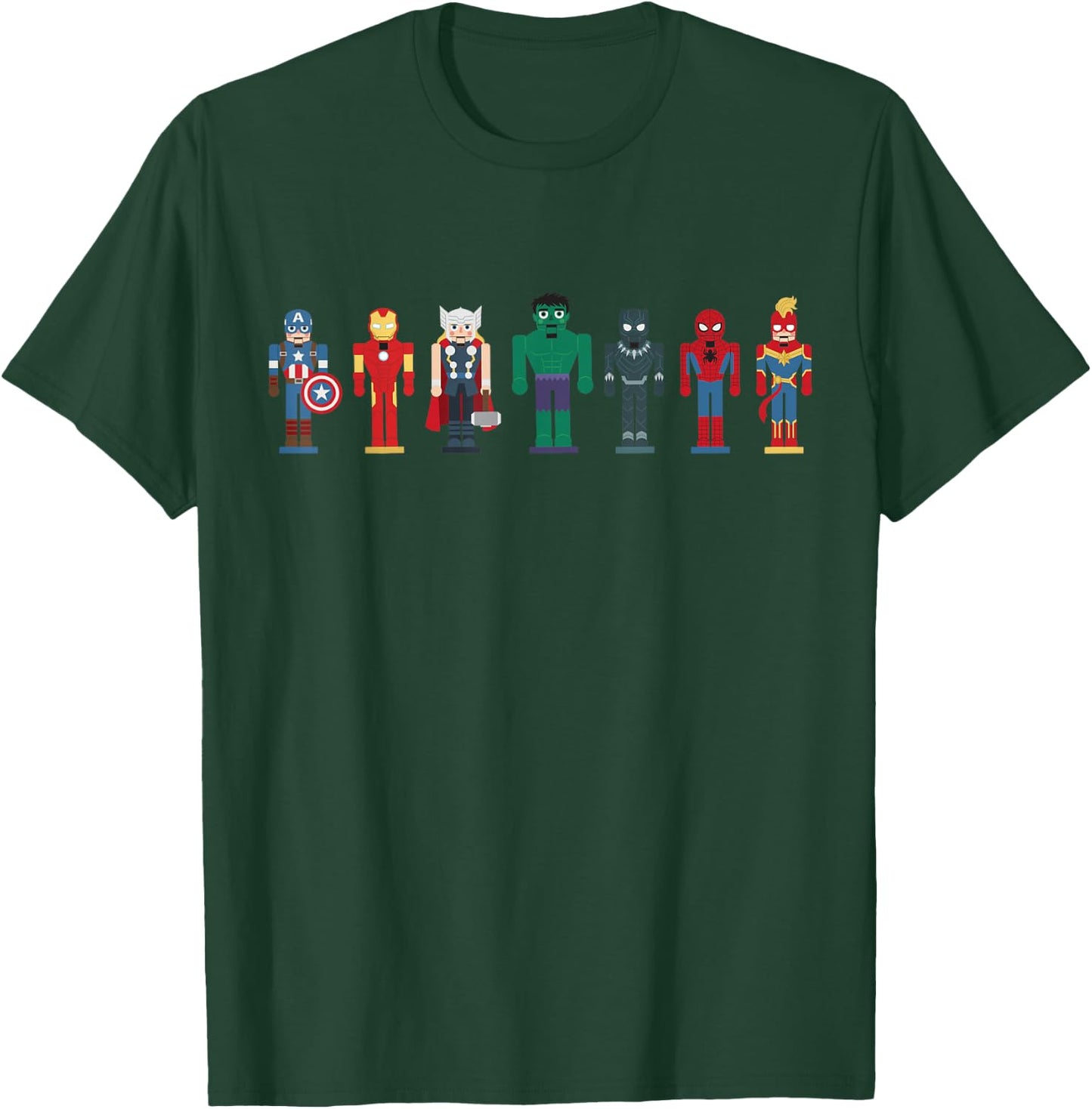 Marvel Holiday Christmas Avengers Team Festive Nutcrackers T-Shirt - T-Shirt | Forest