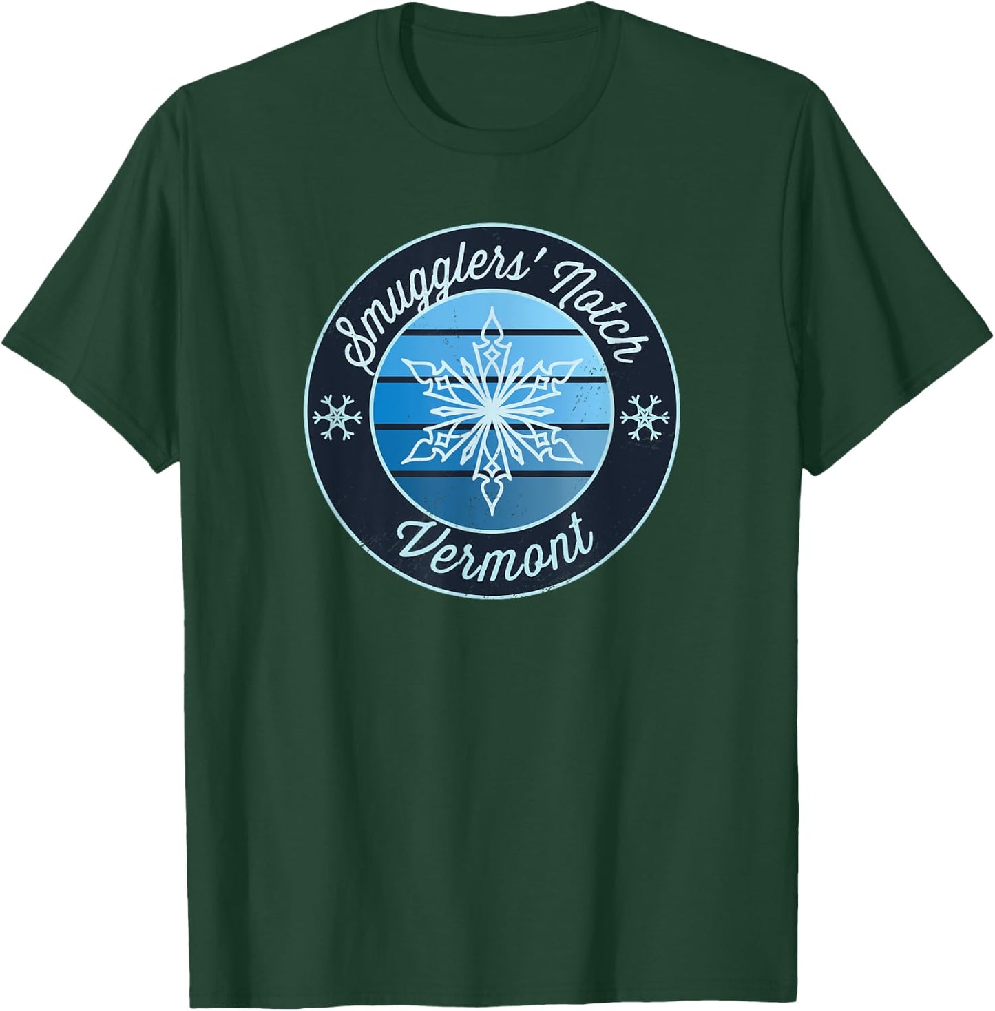 Smugglers' Notch Vermont VT Ski Souvenir Snow Graphic T-Shirt - T-Shirt | Forest