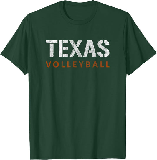 Texas Volleyball Vintage Distressed T-Shirt - T-Shirt | Forest