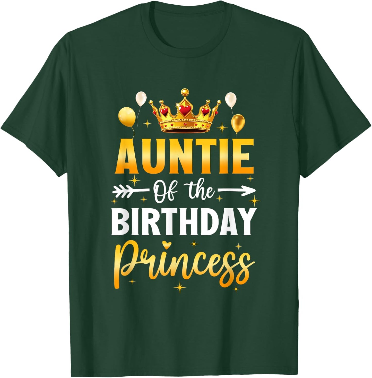 Auntie Of The Birthday Princess Birthday Girl Party Family T-Shirt - T-Shirt | Forest