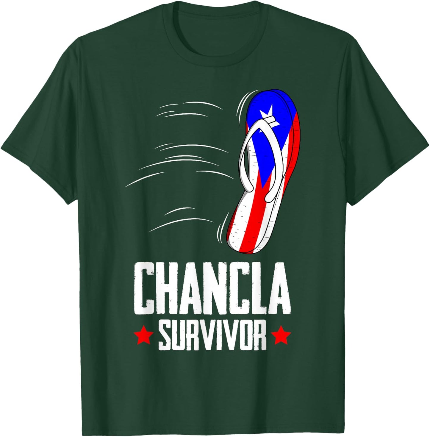 Chancla Survivor Puerto Rico , Small, Black T-Shirt - T-Shirt | Forest