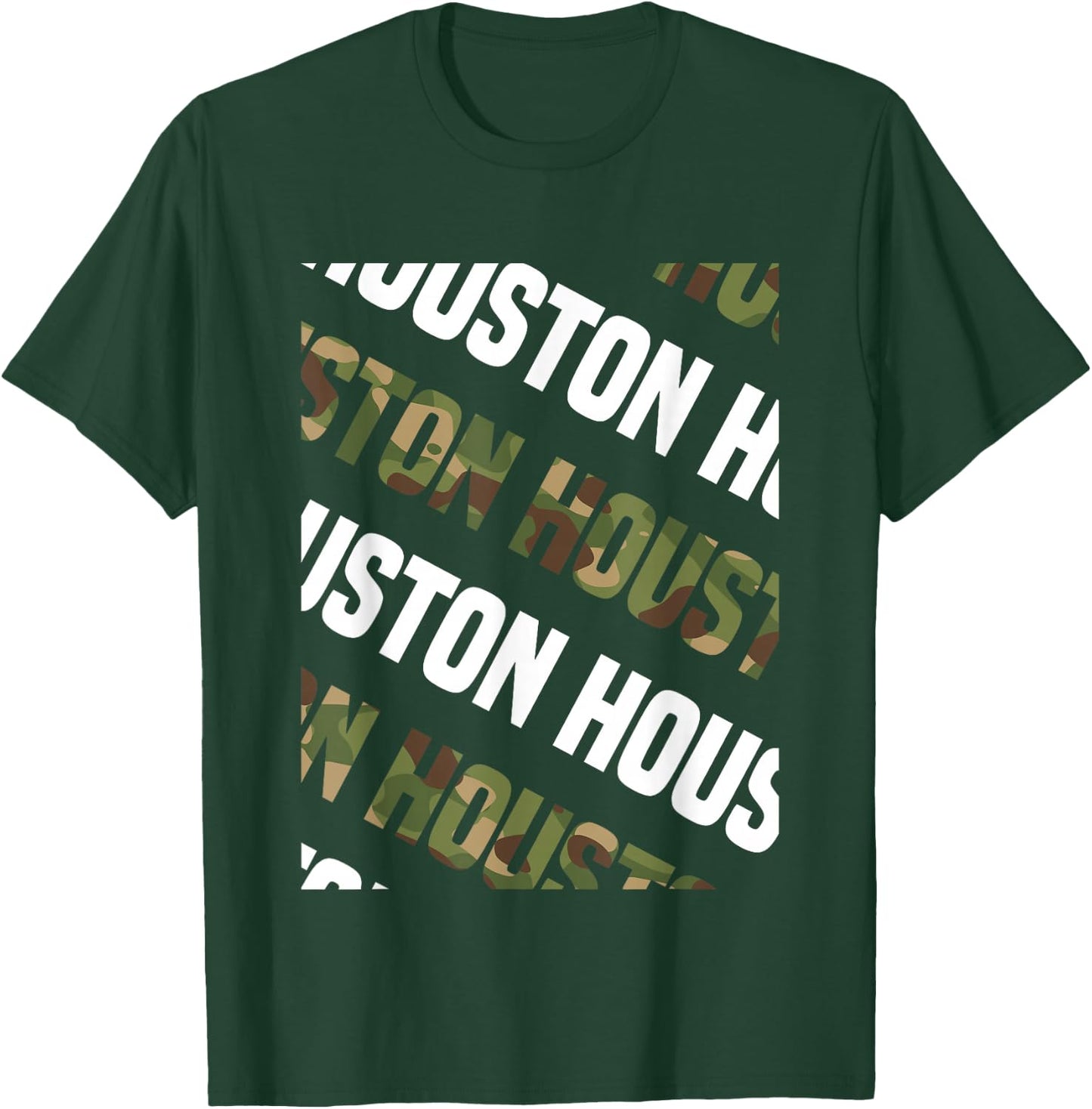 Houston Camo Pattern Green Camouflage T-Shirt - T-Shirt | Forest