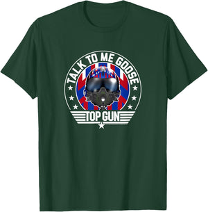 Top Gun Talk to Me Goose Maverick Helmet Small T-Shirt - T-Shirt | Forest