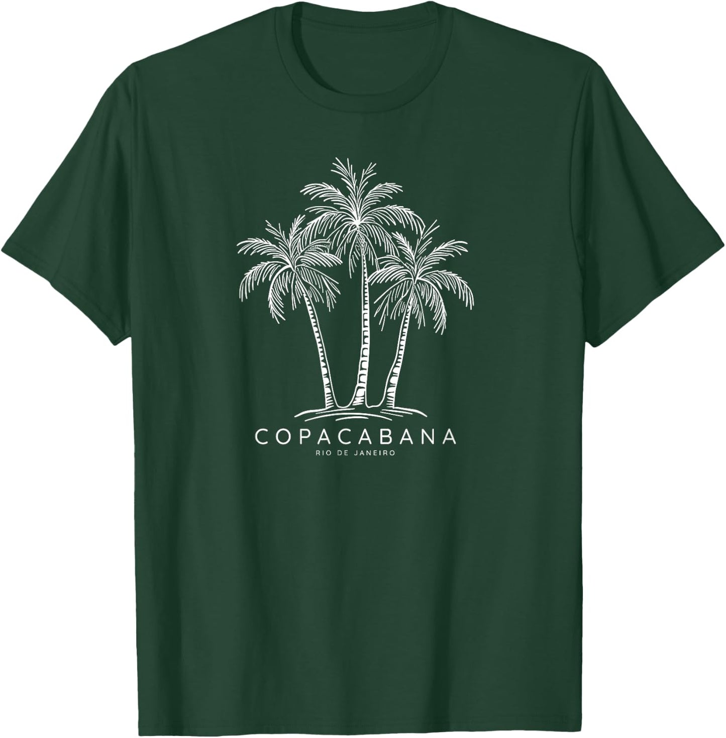 Copacabana Palm Tree Rio de Janeiro Brazil Beach Vintage T-Shirt - T-Shirt | Forest