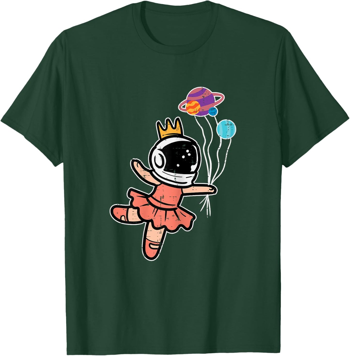 Astronaut Ballet Dancer Space Galaxy Girls Kids Youth Women T-Shirt - T-Shirt | Forest