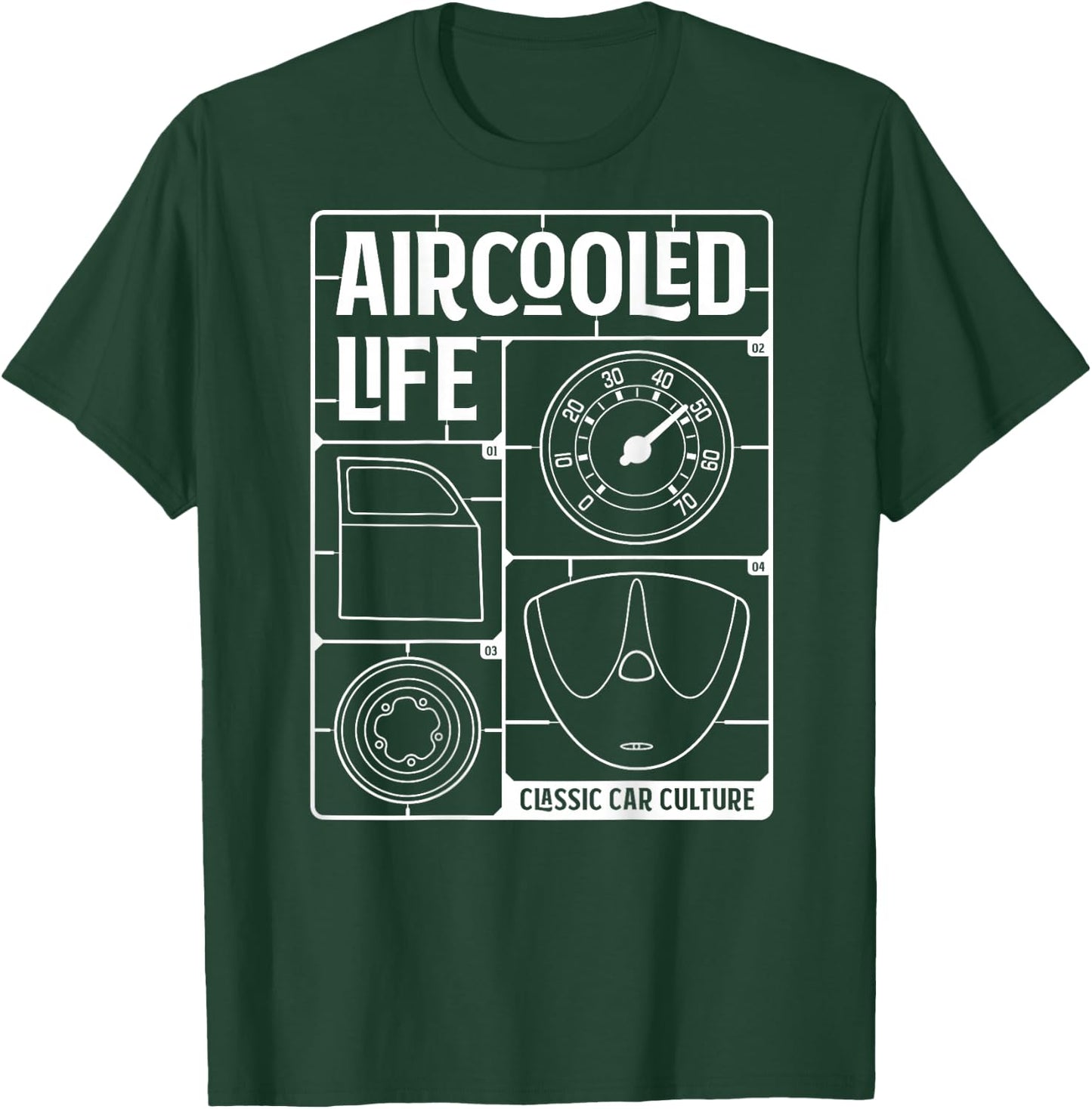 Aircooled Classic Car Parts vdub Air-cooled Life T-Shirt - T-Shirt | Forest