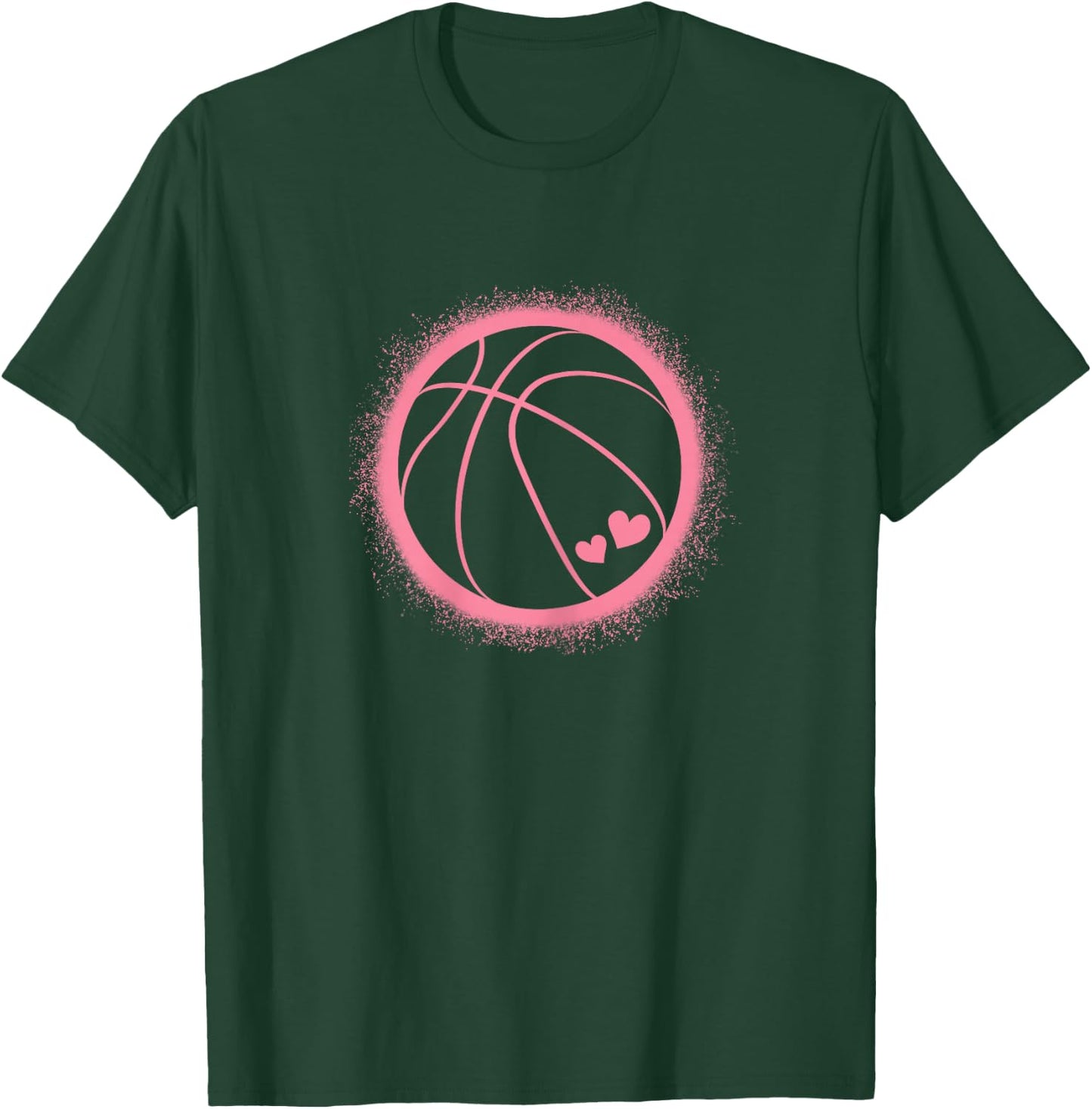 Cute Pink Basketball Lover Basketball Player Women Girls T-Shirt - T-Shirt | Forest