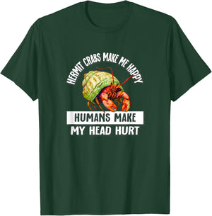 Kids Girls Boys Humans Happy Pet Hermit Crab Lover T-Shirt - T-Shirt | Forest