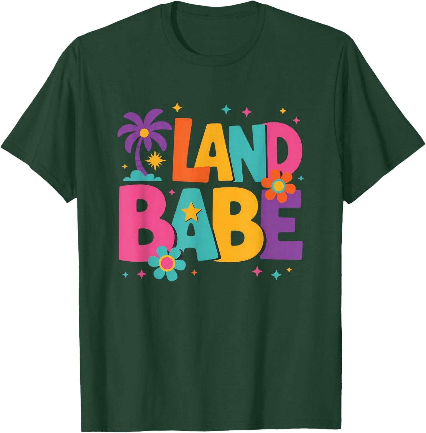 Land Babe Colorful Retro Groovy Design T-Shirt - T-Shirt | Forest