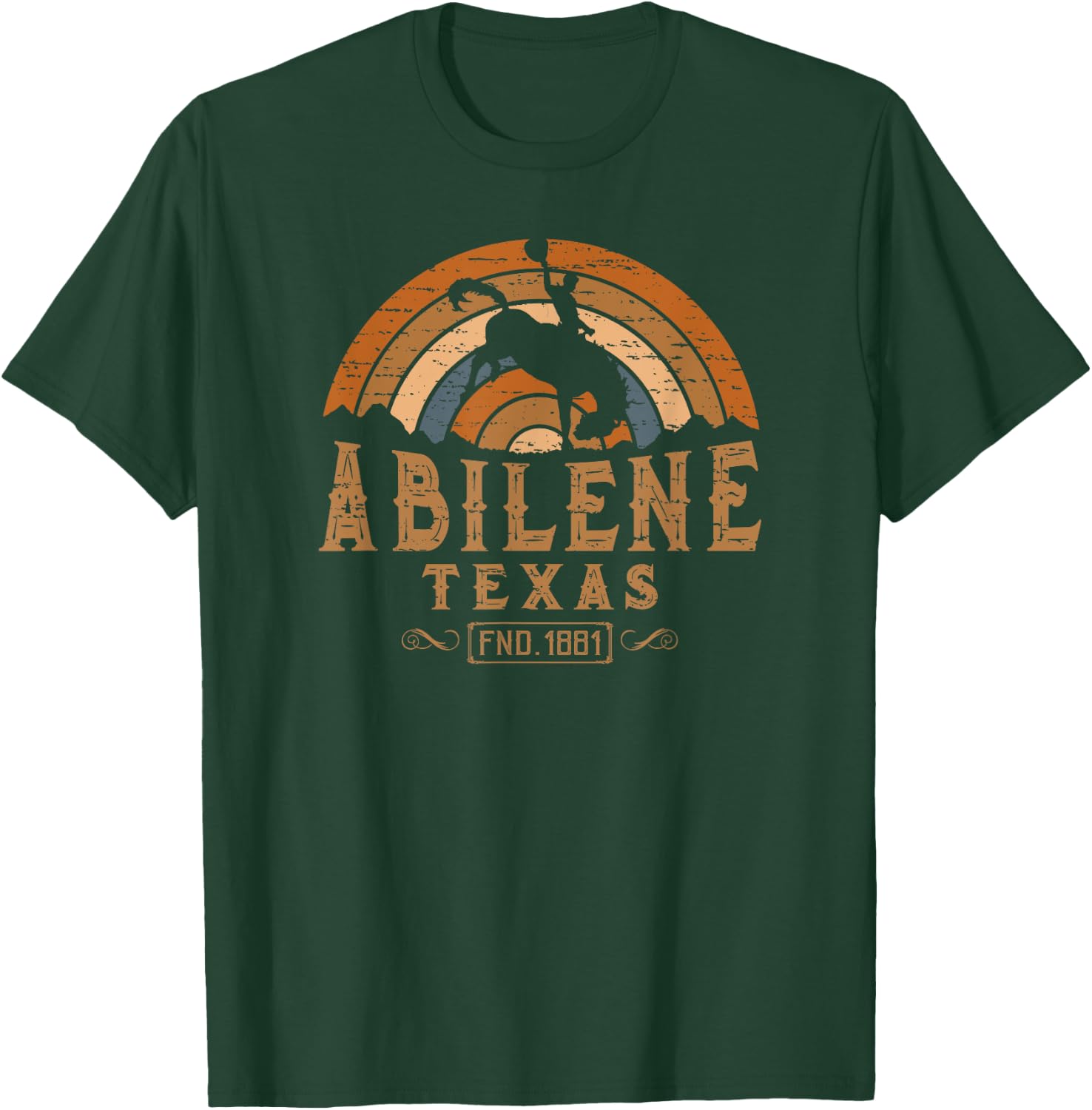 Abilene Texas TX Retro Style Rodeo Cowboy T-Shirt - T-Shirt | Forest
