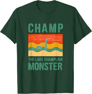Champ The Lake Champlain Monster Retro Colorful Graphic T-Shirt - T-Shirt | Forest