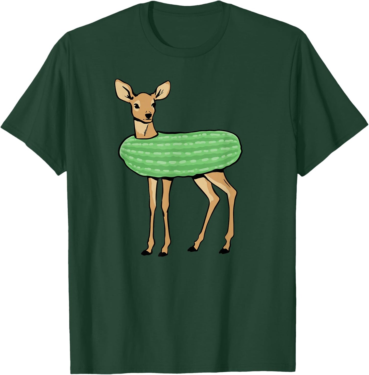 Dill Doe Funny Adult Humor Dill Pickle Deer Redneck Dill Doe , Small, Black T-Shirt - T-Shirt | Forest