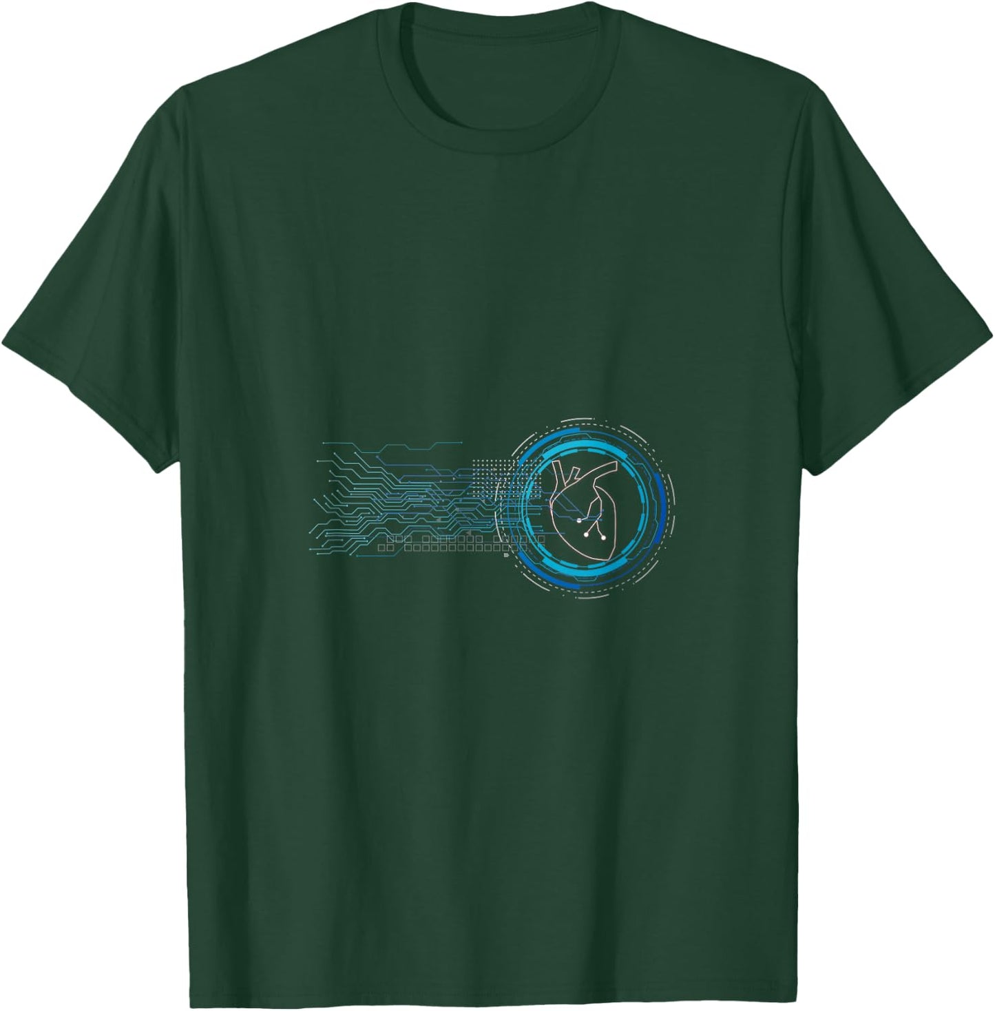 Digital Heart Computer Chip Circuit Electronics Nerd Geek T-Shirt - T-Shirt | Forest