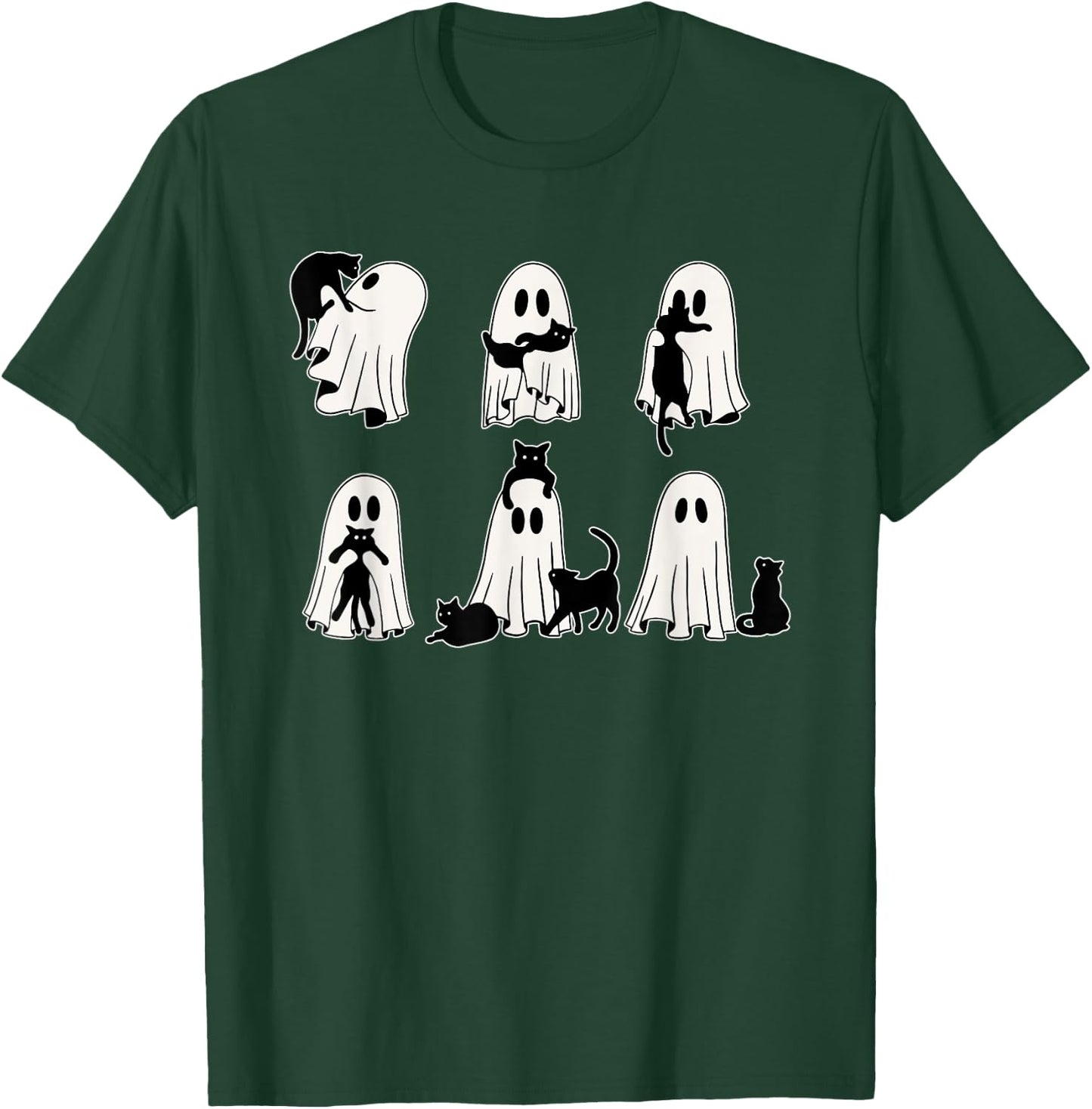 Ghost Cat, Retro Cat Ghost Halloween, Cute Cat Lovers Women T-Shirt - T-Shirt | Forest