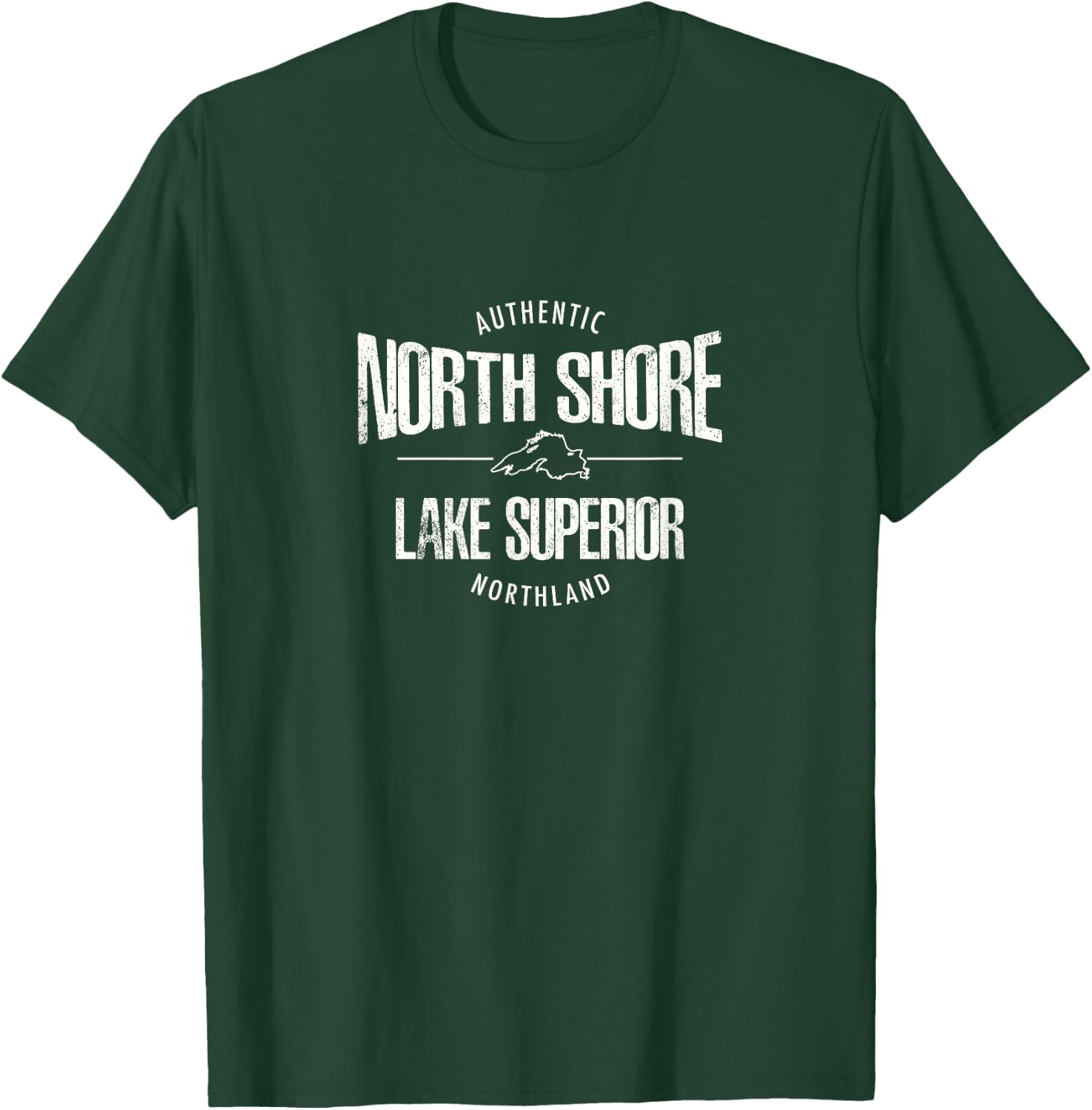 Lake Superior, Highway 61, North Shore, map of Lake Superior T-Shirt - T-Shirt | Forest