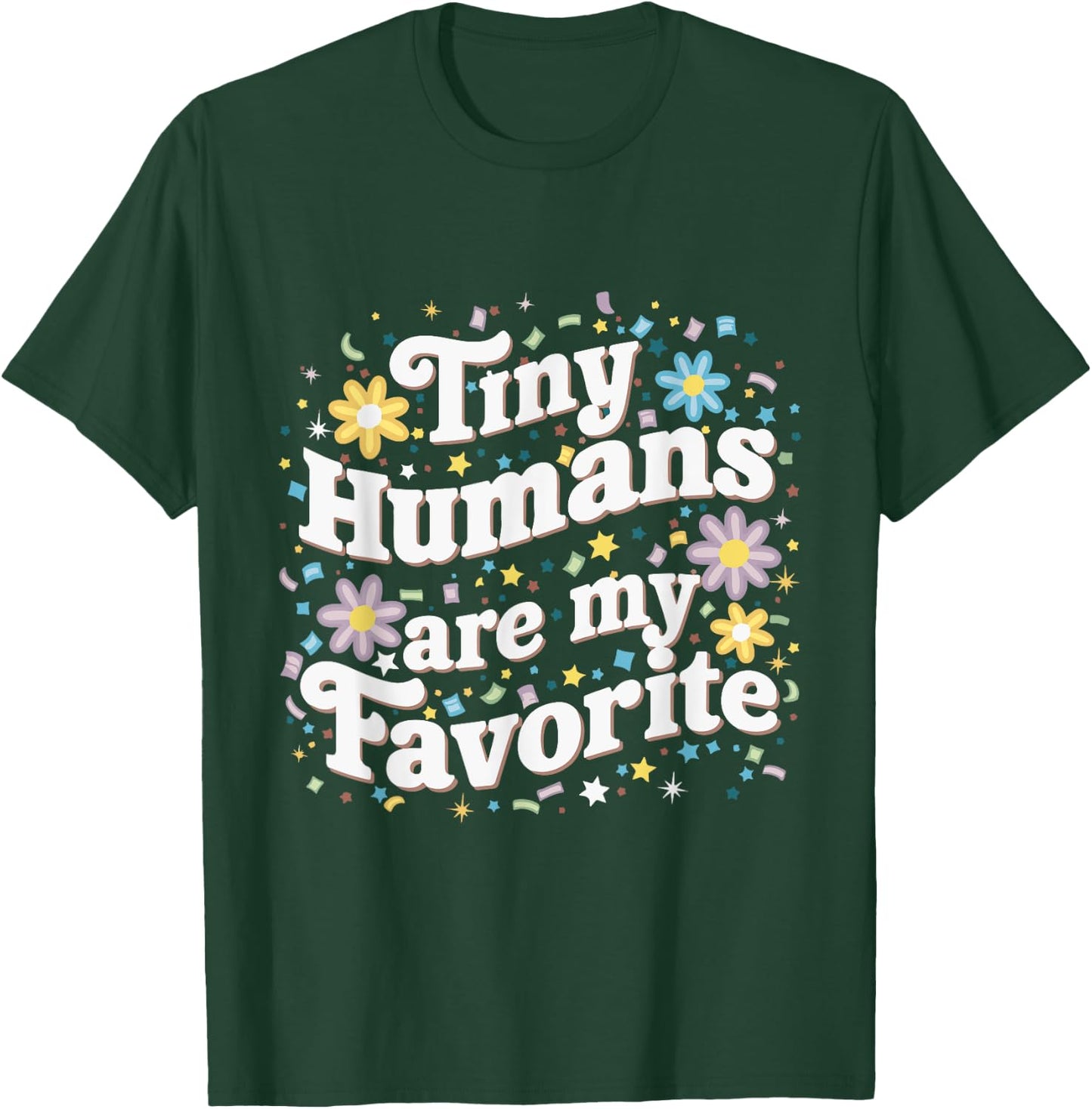 Tiny Humans Are My Favorite Pediatric NICU Nurse Groovy T-Shirt - T-Shirt | Forest