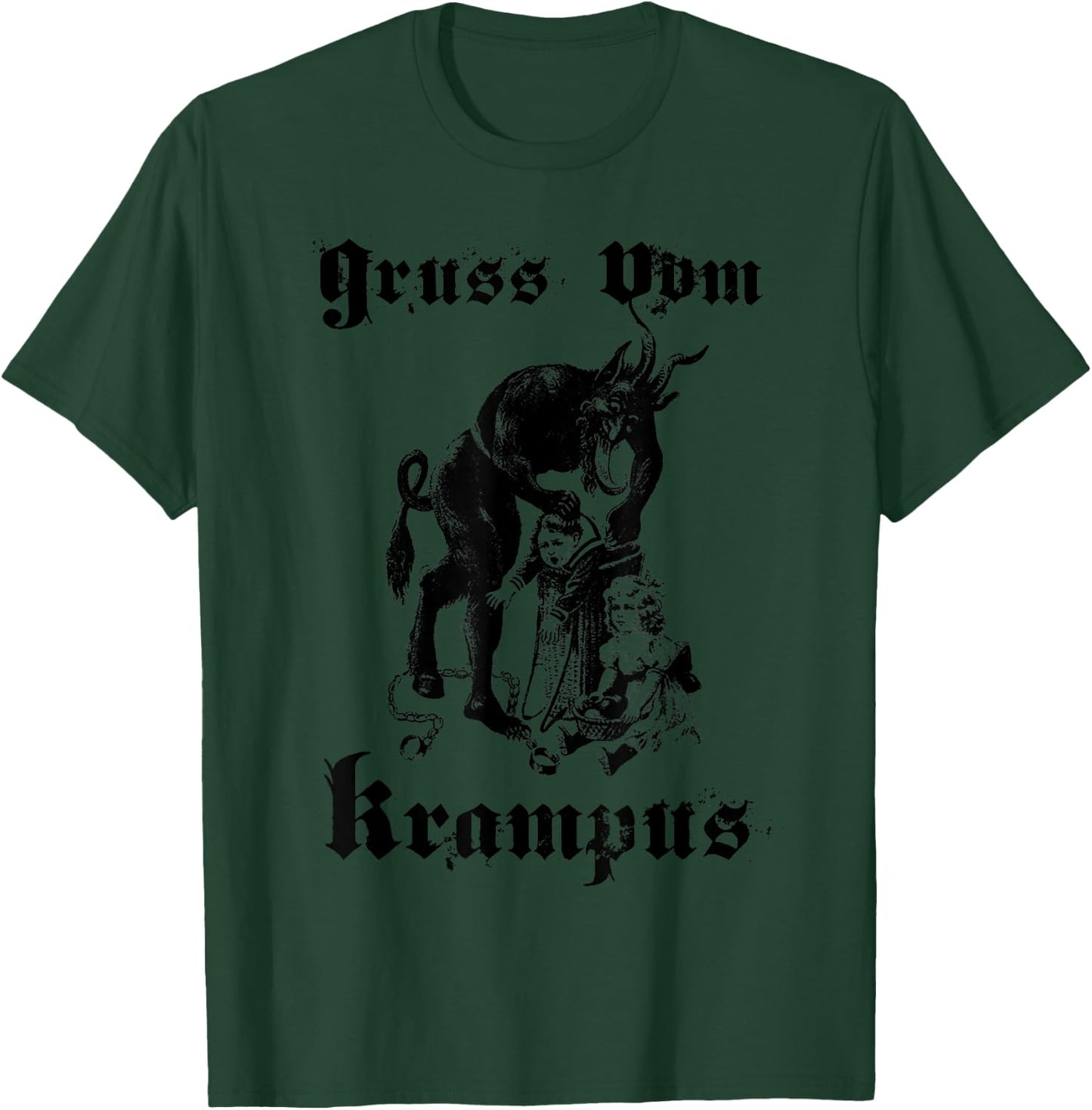 Vintage Gruss Vom Krampus Shirt Christmas Eve Naughty Kids T-Shirt - T-Shirt | Forest