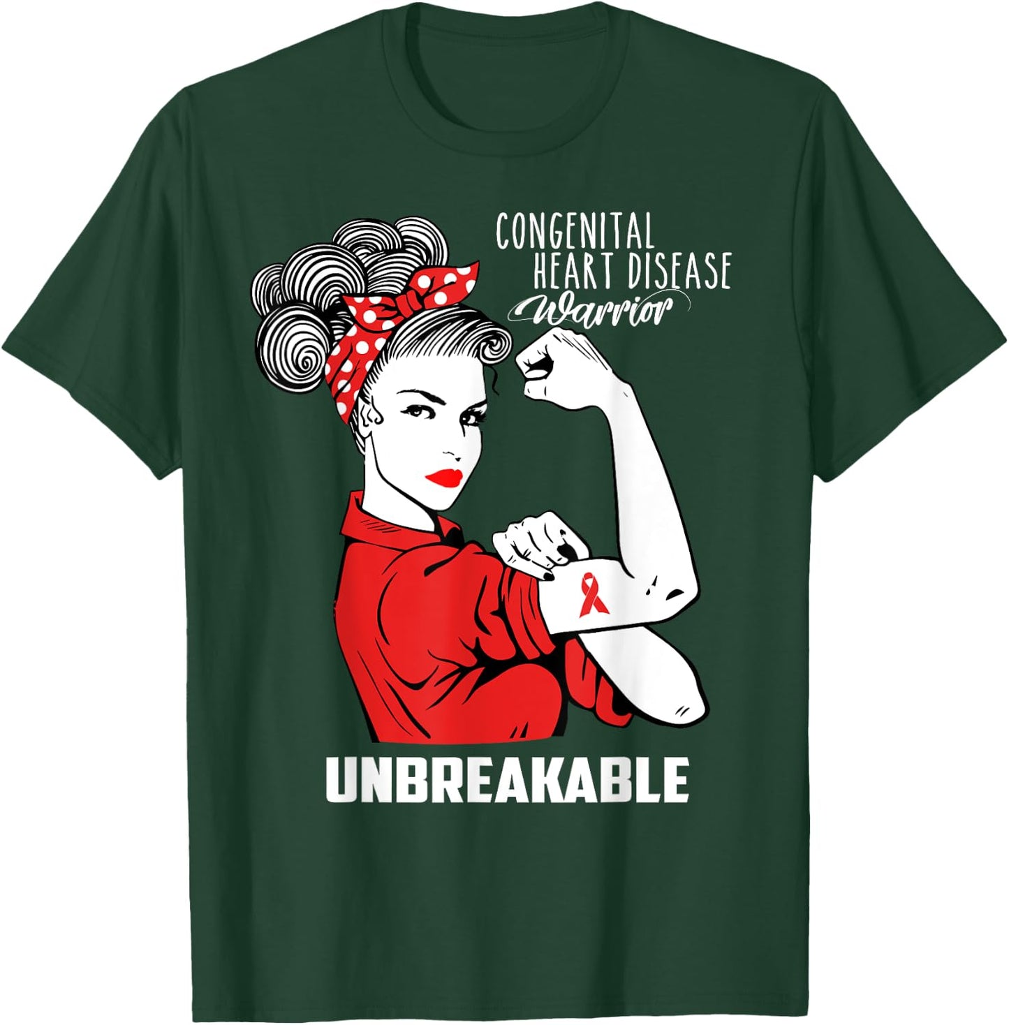 Congenital Heart Disease Unbreakable Shirt CHD Awareness T-Shirt - T-Shirt | Forest