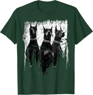 Doberman Pinscher Black and White Dog Lovers T-Shirt - T-Shirt | Forest