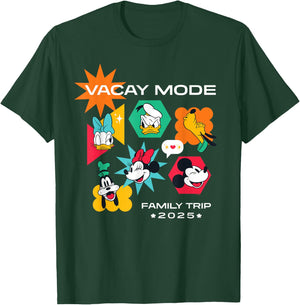 Disney Mickey & Friends Vacay Mode Family Trip Vacation 2025 T-Shirt - T-Shirt | Forest