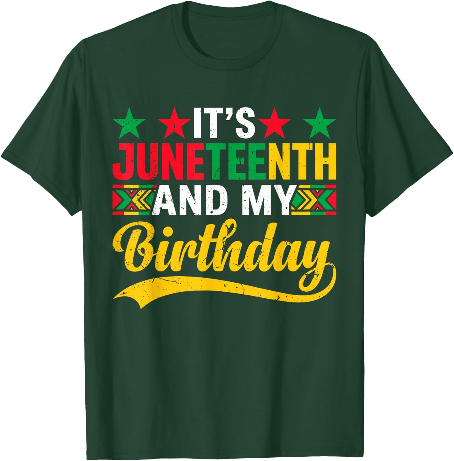 It’s Juneteenth and My Birthday Funny Juneteenth Birthday T-Shirt - T-Shirt | Forest