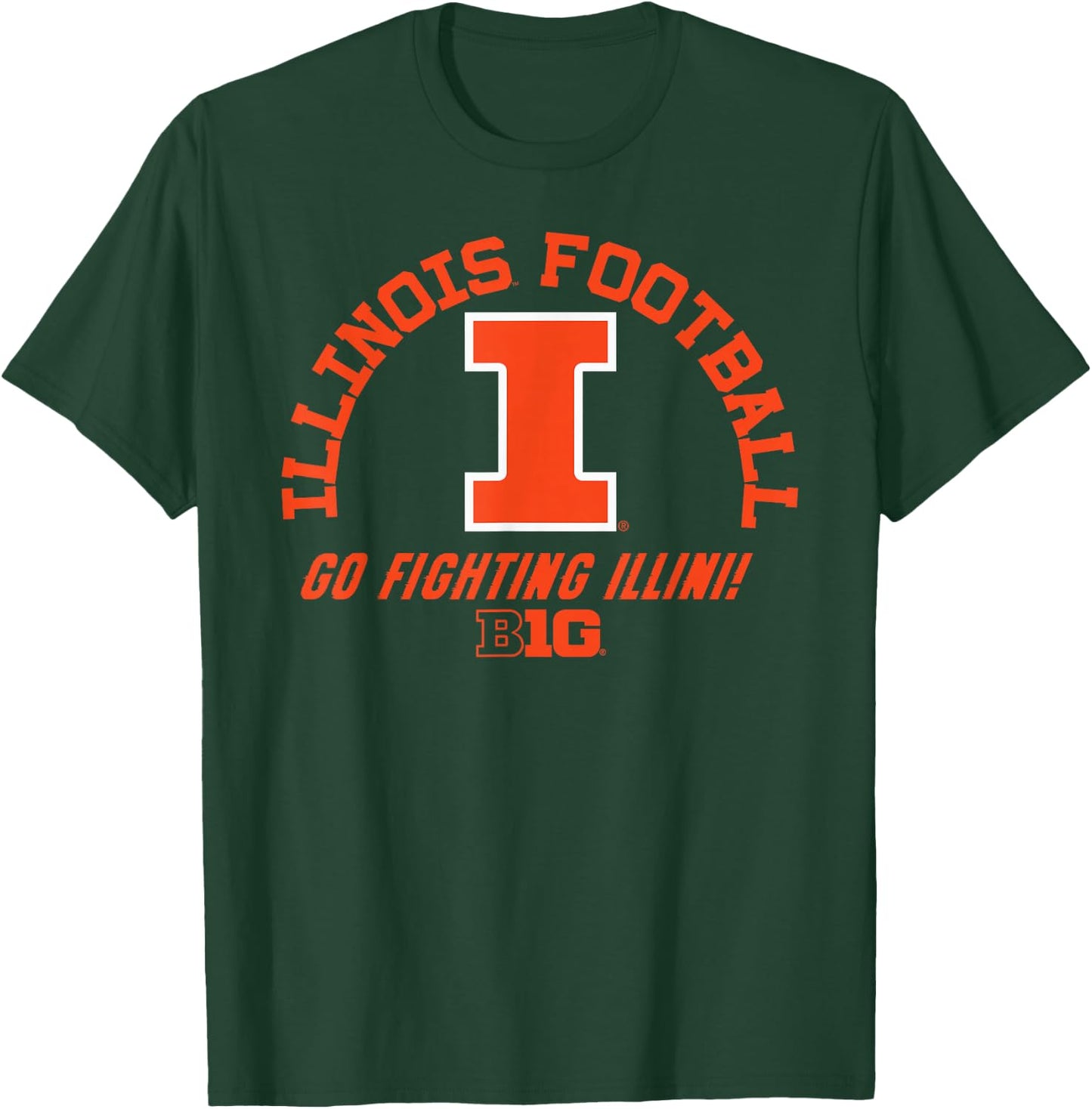 Illinois Fighting Illini Big 10 Football Logo T-Shirt - T-Shirt | Forest