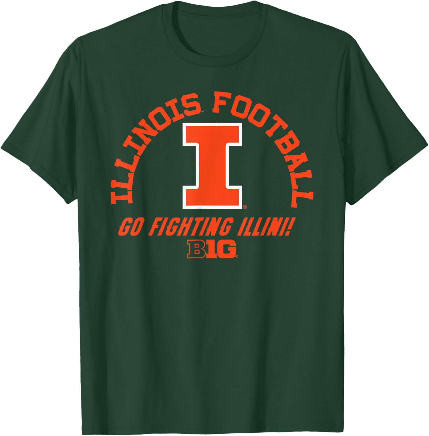 Illinois Fighting Illini Big 10 Football Logo T-Shirt - T-Shirt | Forest