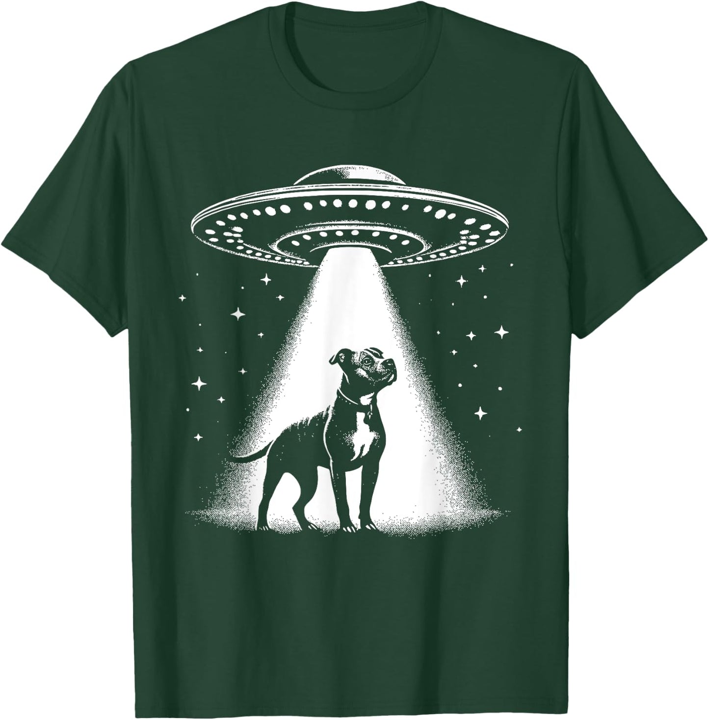 American Pit Bull Terrier Mom Dad Dog - Funny Alien UFO T-Shirt - T-Shirt | Forest