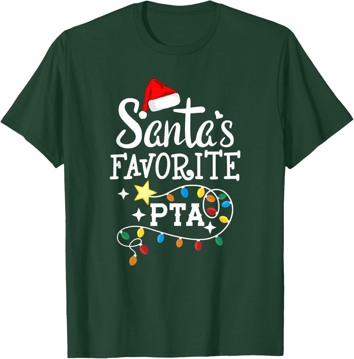 Christmas Physical Therapist Assistant Santa's Favorite PTA T-Shirt - T-Shirt | Forest