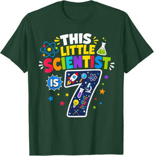 7th Birthday Science This Little Scientist is 7 Years Old T-Shirt - T-Shirt | Forest
