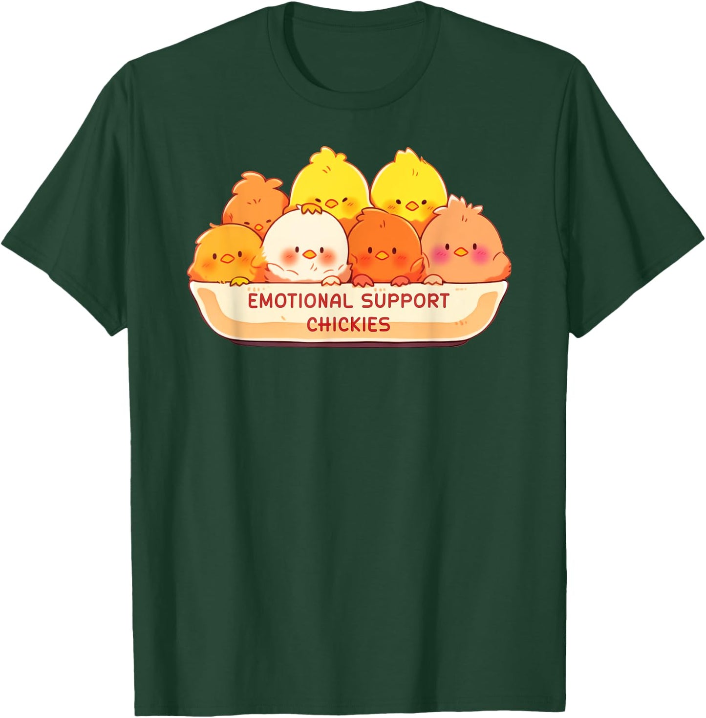 Emotional Support Chickies Cute Kawaii Fruit Cup T-Shirt - T-Shirt | Forest