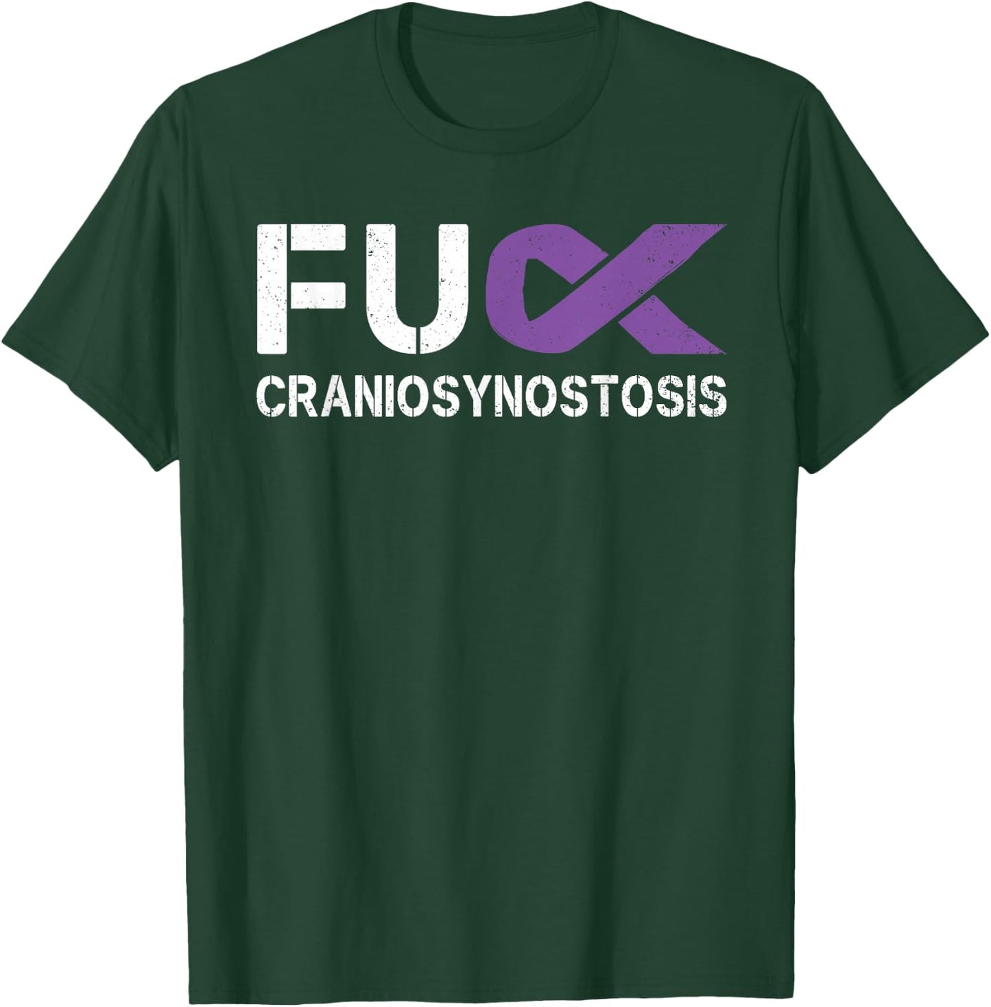Fuck Craniosynostosis CSO Awareness Purple Ribbon Support T-Shirt - T-Shirt | Forest