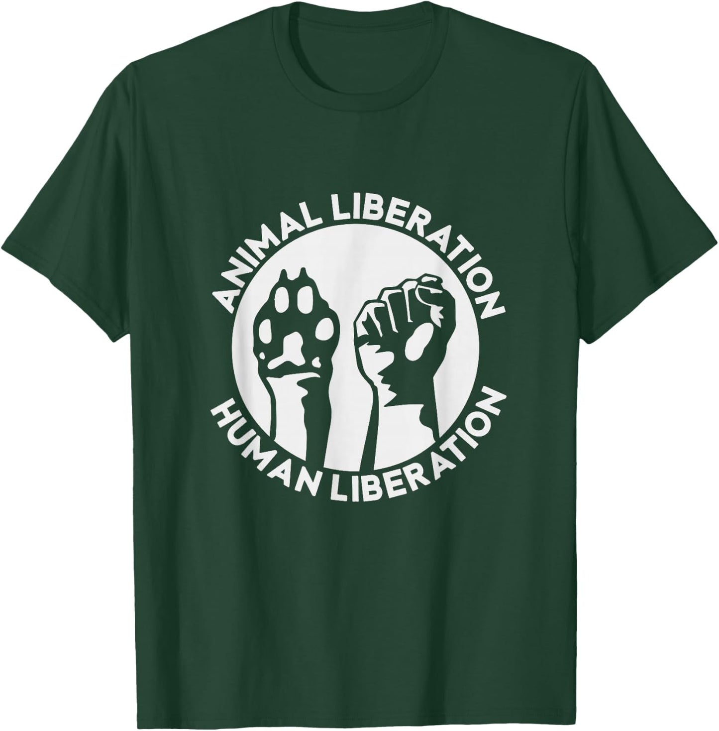 Animal Rights Liberation Vegan Vegetarian Dog Paw Men Women T-Shirt - T-Shirt | Forest