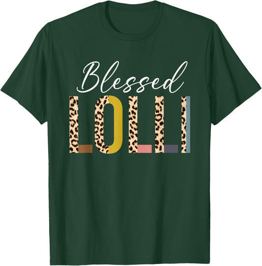 Blessed Lolli for Grandma Grandmother Announcement T-Shirt - T-Shirt | Forest
