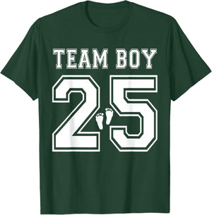 2025 Team Boy Gender Reveal Boy Baby Shower Adoption T-Shirt - T-Shirt | Forest